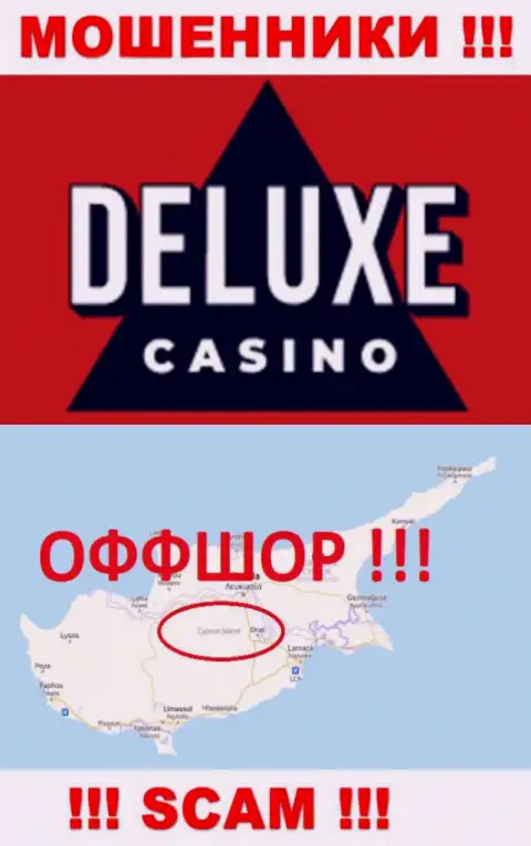 Deluxe-Casino Com - это противоправно действующая компания, пустившая корни в офшоре на территории Кипр