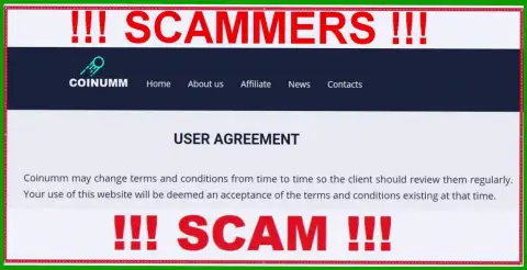 Coinumm Com Cheaters can remake their client agreement at any time