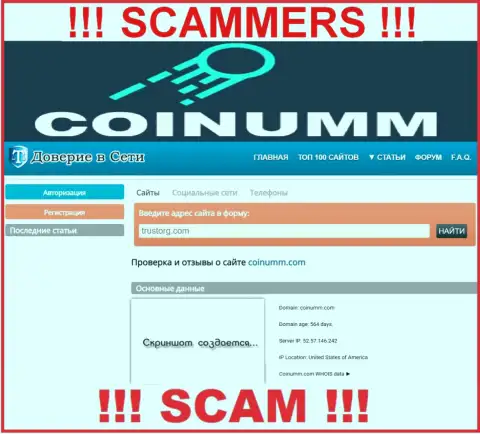 Coinumm Com scammers have been cheating for almost 2 years