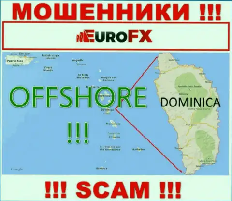 Dominica - офшорное место регистрации кидал Евро ФХ Трейд, расположенное на их web-сайте