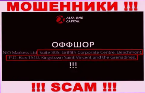 AlfaOne Capital это МОШЕННИКИ !!! Сидят в офшоре - Suite 305, Griffith Corporate Centre, Beachmont, P.O. Box 1510, Kingstown Saint Vincent and the Grenadines