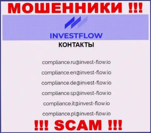 Установить контакт с мошенниками Invest Flow можно по данному электронному адресу (информация взята с их портала)