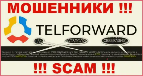 На web-сайте TelForward есть лицензия, но это не меняет их мошенническую суть
