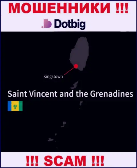 ДотБиг Ком имеют офшорную регистрацию: Kingstown, St. Vincent and the Grenadines - будьте крайне бдительны, мошенники