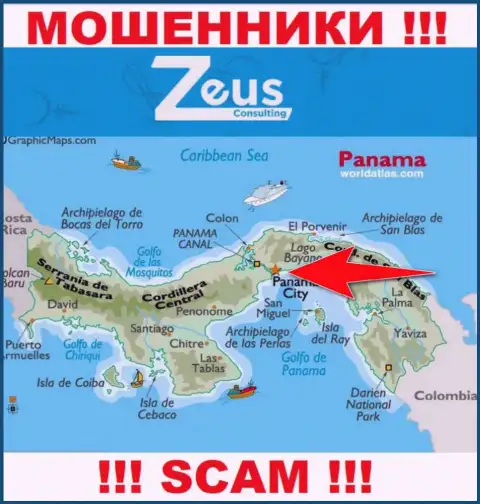 ZeusConsulting Info - это интернет-мошенники, их место регистрации на территории Панама