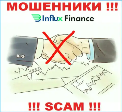 На сайте мошенников InFluxFinance Pro нет ни слова о регуляторе компании