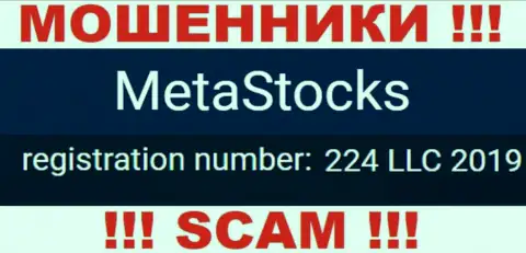 В сети интернет орудуют мошенники МетаСтокс ! Их регистрационный номер: 224 LLC 2019