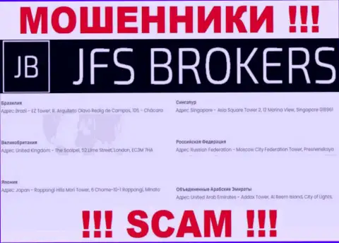 JFS Brokers на своем web-портале засветили ложные данные касательно места регистрации