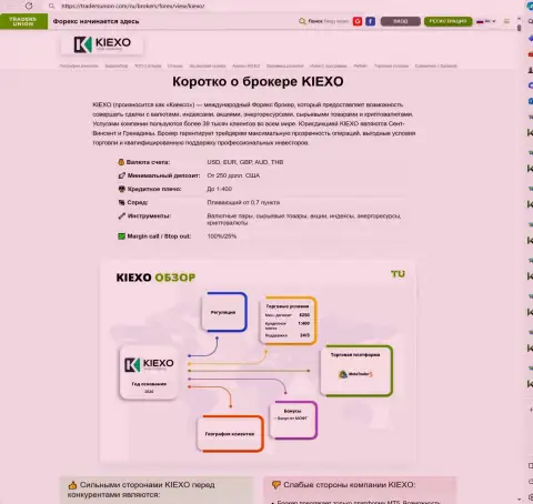 Сжатый обзор дилинговой организации KIEXO в информационном материале на сайте TradersUnion Com