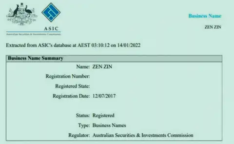Регистрация дилинговой организации Зиннейра австралийским регулятором финансовых рынков