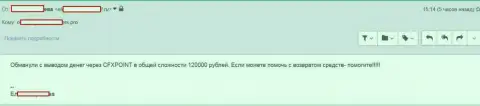 Очередную потерпевшую ЦФХ Поинт лишили 120 тыс. рублей