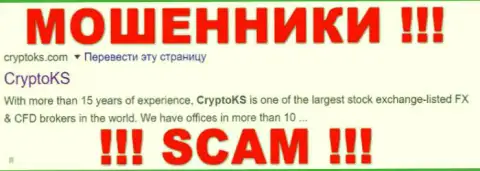 CryptoKS - это МОШЕННИКИ !!! СКАМ !!!